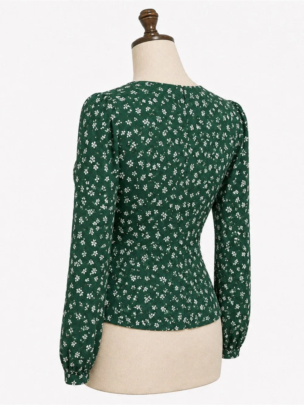 Reformation Nell Top Annette Green Floral Puff Sleeve Blouse S